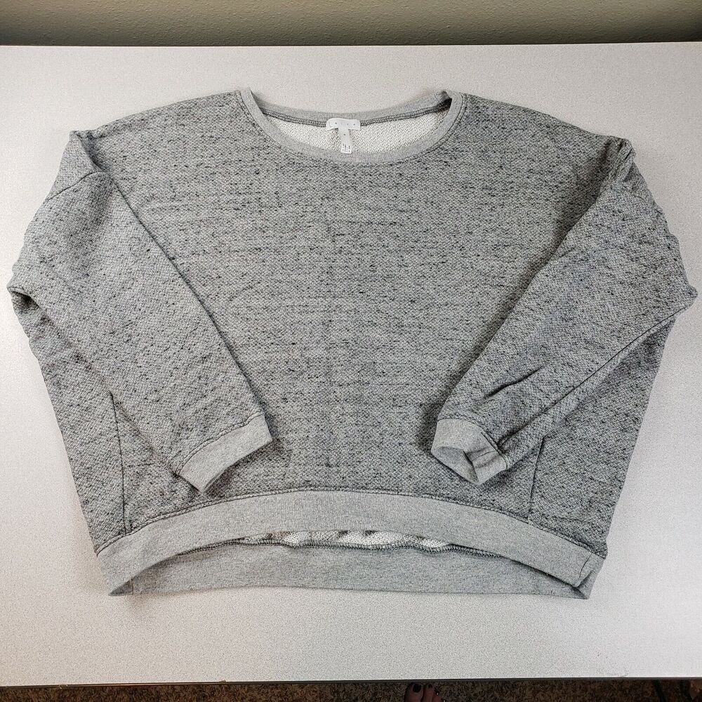 Leith Womens Gray Long‎ Sleeve Crew Neck Pullover Boxy Sweater Size Medium